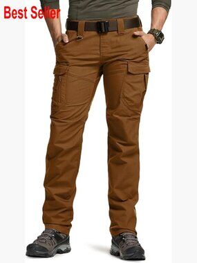 Flex Stretch Tactical Pants, Water Resistant Ripstop Cargo Work Pants